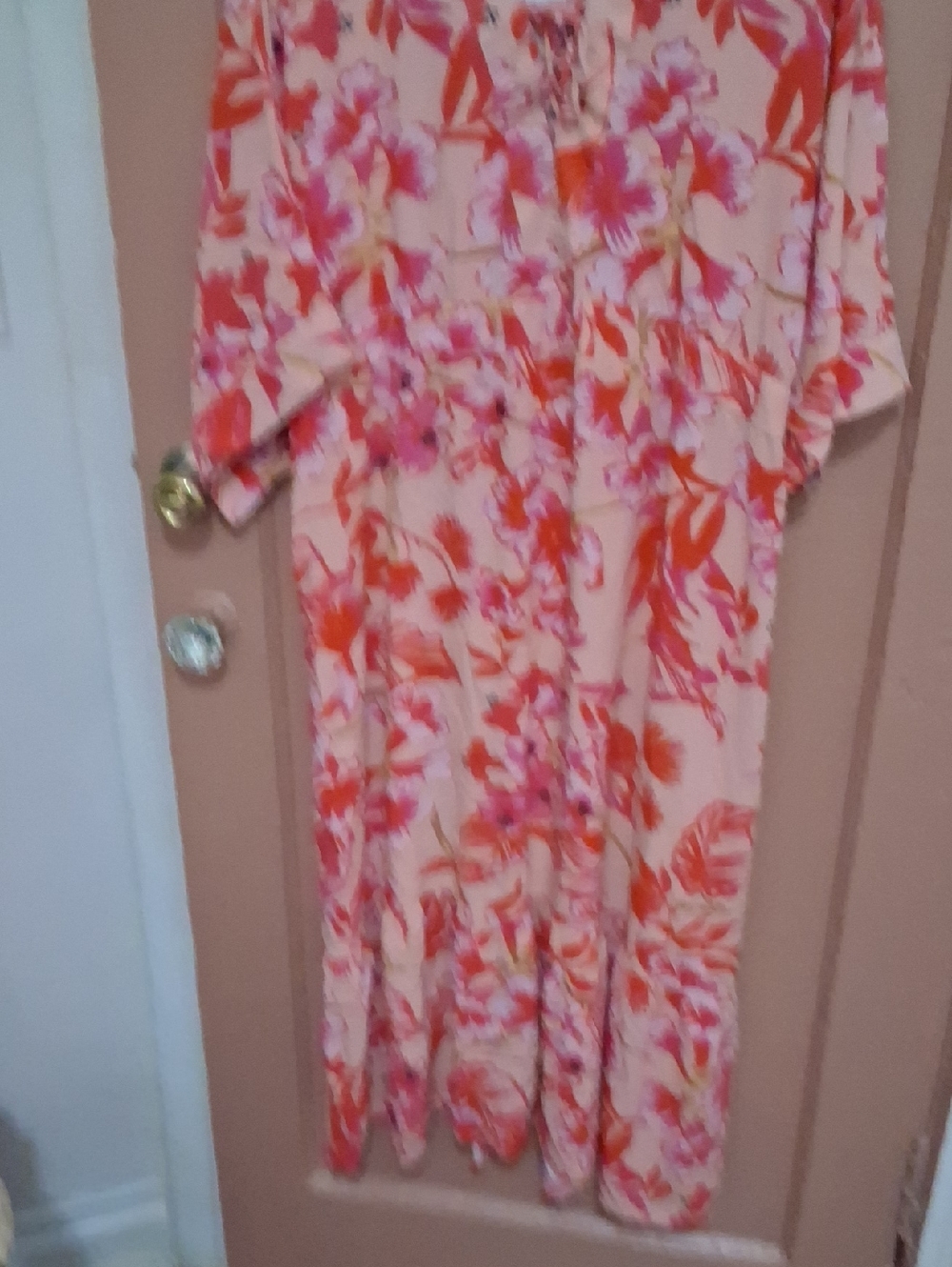 Floral Pink & Coral Maxi Dress